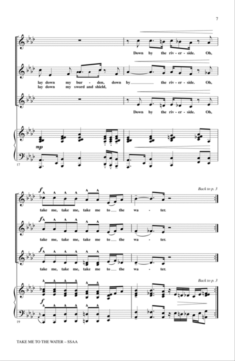 Take Me To The Water Take Me To The Water SSA scores gallery preview page 5