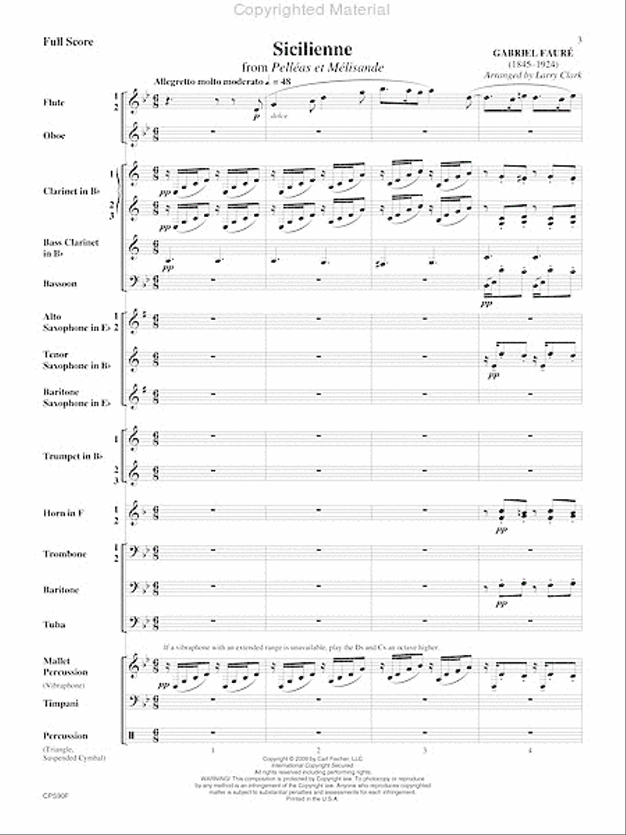 Sicilienne Sicilienne Concert Band scores gallery preview page 4