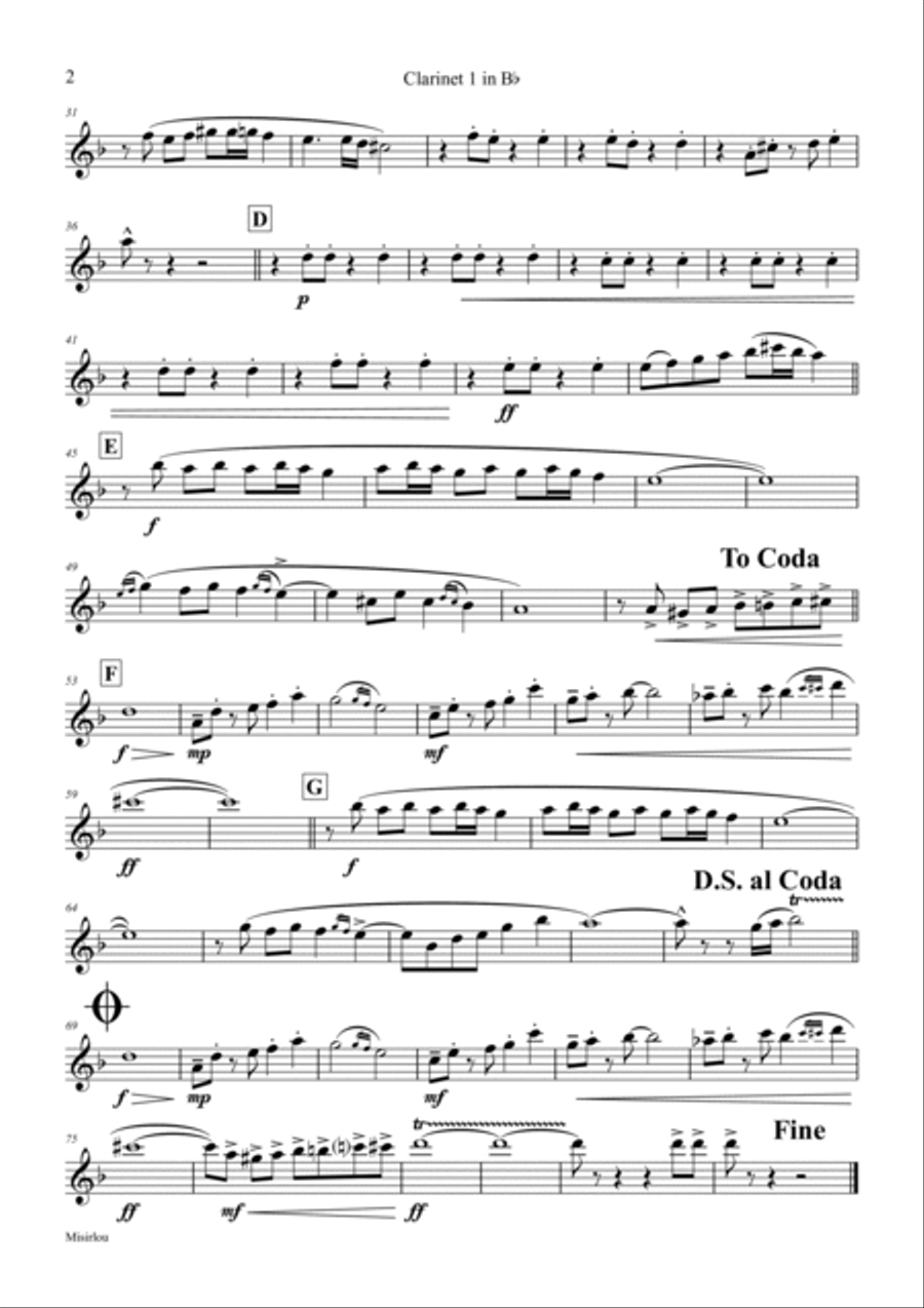 Misirlou - Pulp Fiction - Clarinet Quartet Clarinet Quartet scores gallery preview page 6