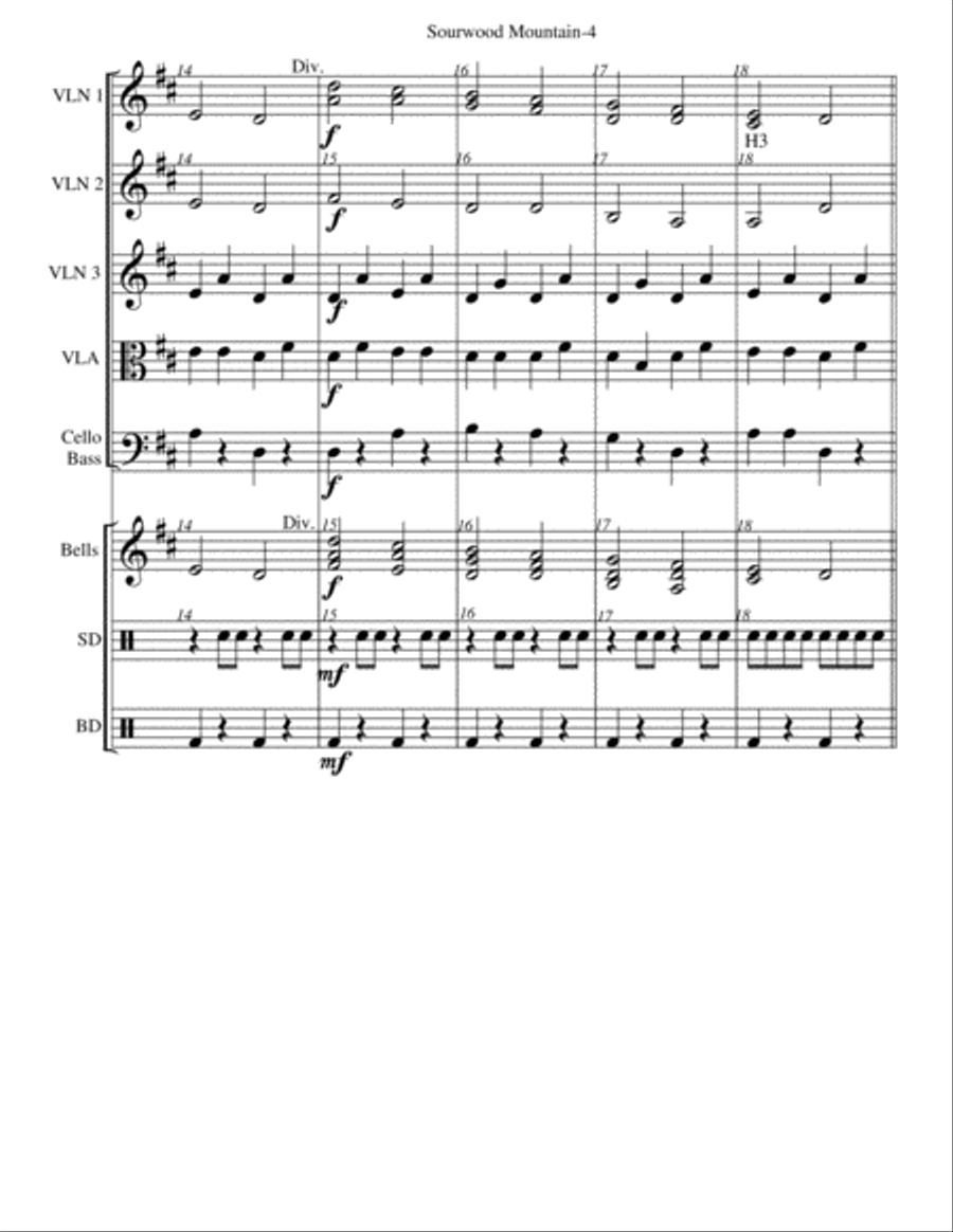 Sourwood Mountain Sourwood Mountain String Orchestra scores gallery preview page 5