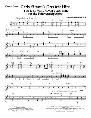 Carly Simon's Greatest Hits: A Choral Medley (arr. Lisa Despain) - Guitar