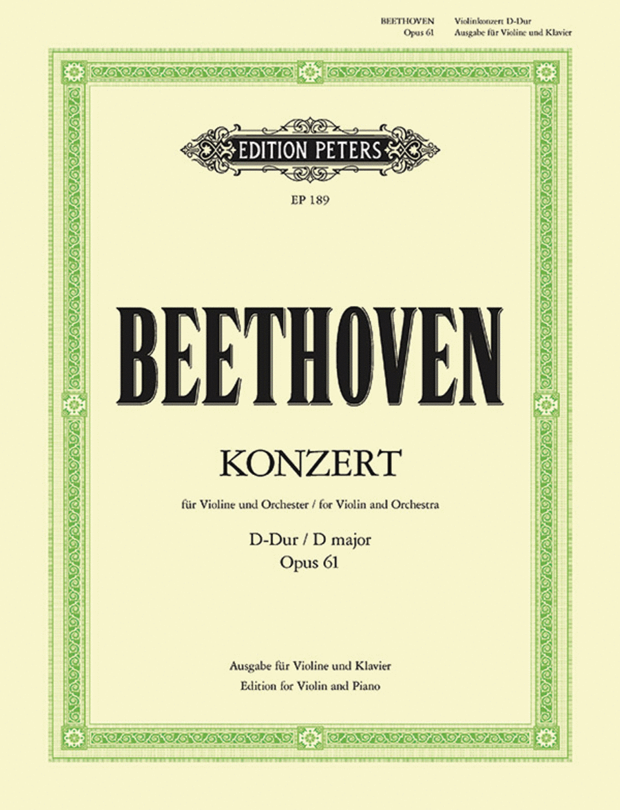 Violin Concerto in D Op. 61 (Edition for Violin and Piano) Violin Solo scores gallery preview page 1