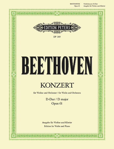 Violin Concerto in D Op. 61 (Edition for Violin and Piano)