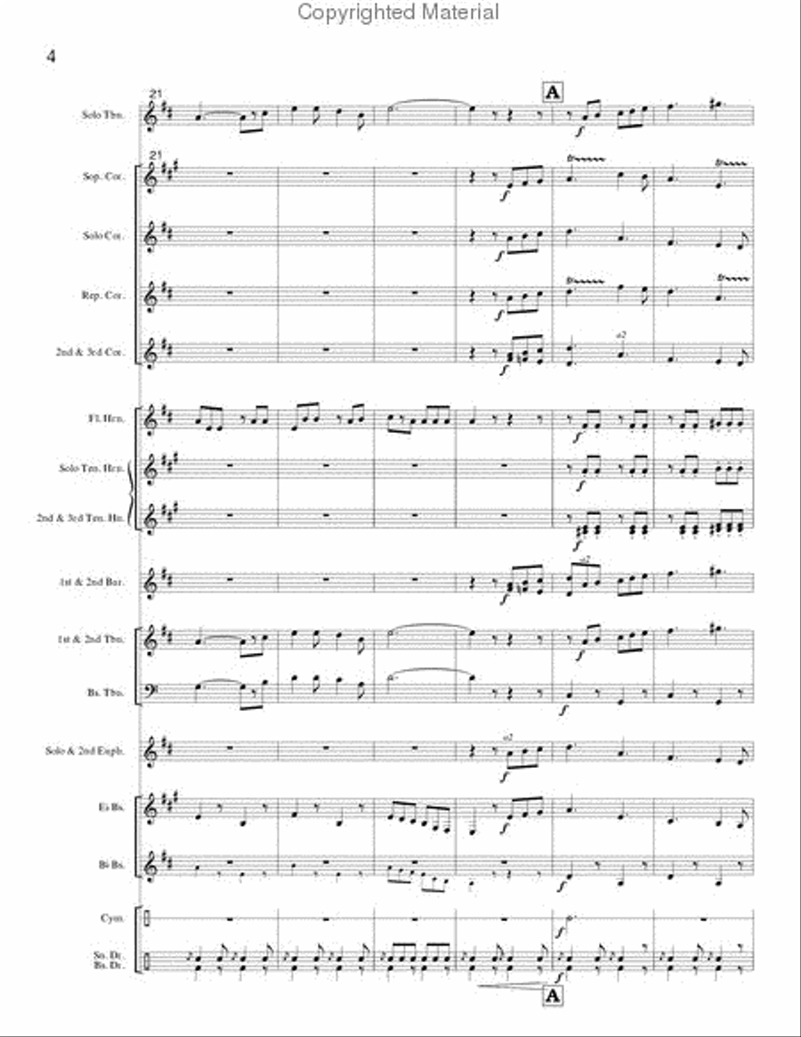 Seventy-Six Trombones (trombone and brass band) Brass Band scores gallery preview page 5