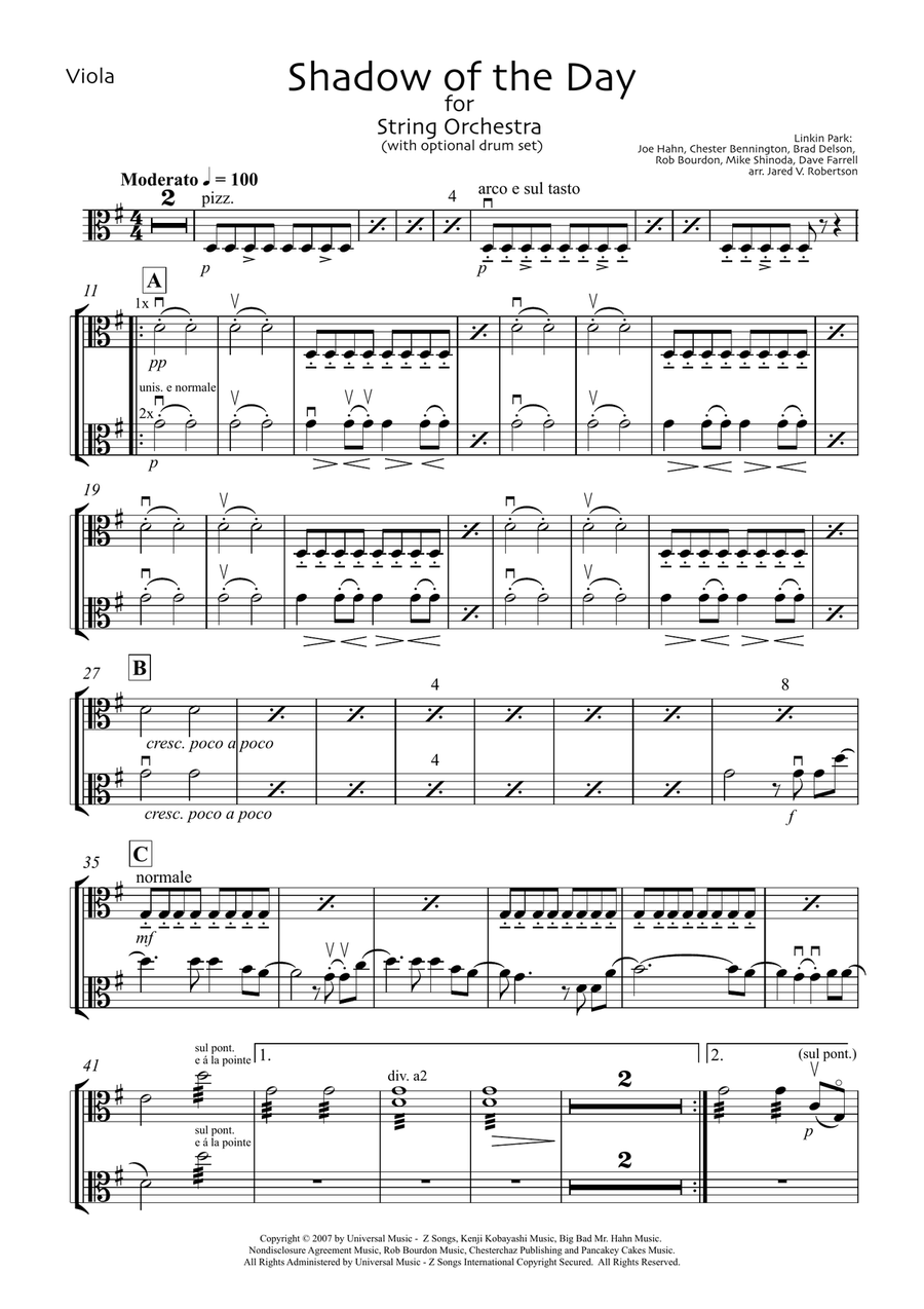 Shadow Of The Day String Orchestra scores gallery preview page 5