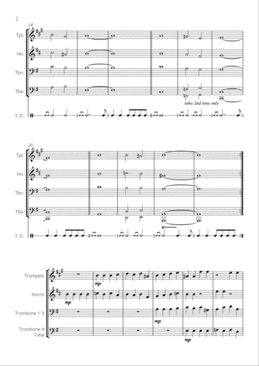 Purcell: March And Canzona From Music For The Funeral Of Queen Mary (Brass Ensemble) Brass Ensemble scores gallery preview page 2