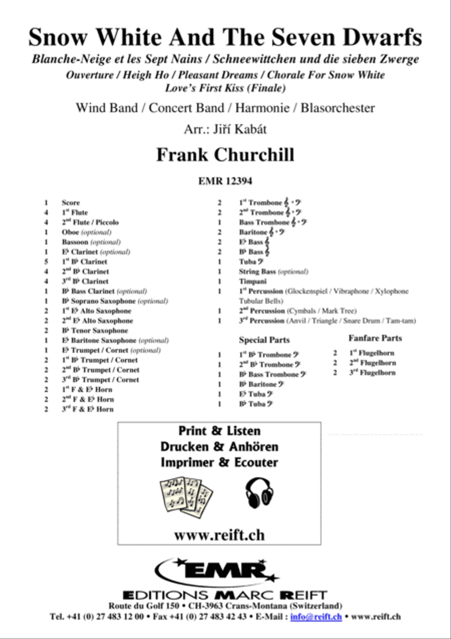 Snow White And The Seven Dwarfs Concert Band scores gallery preview page 2