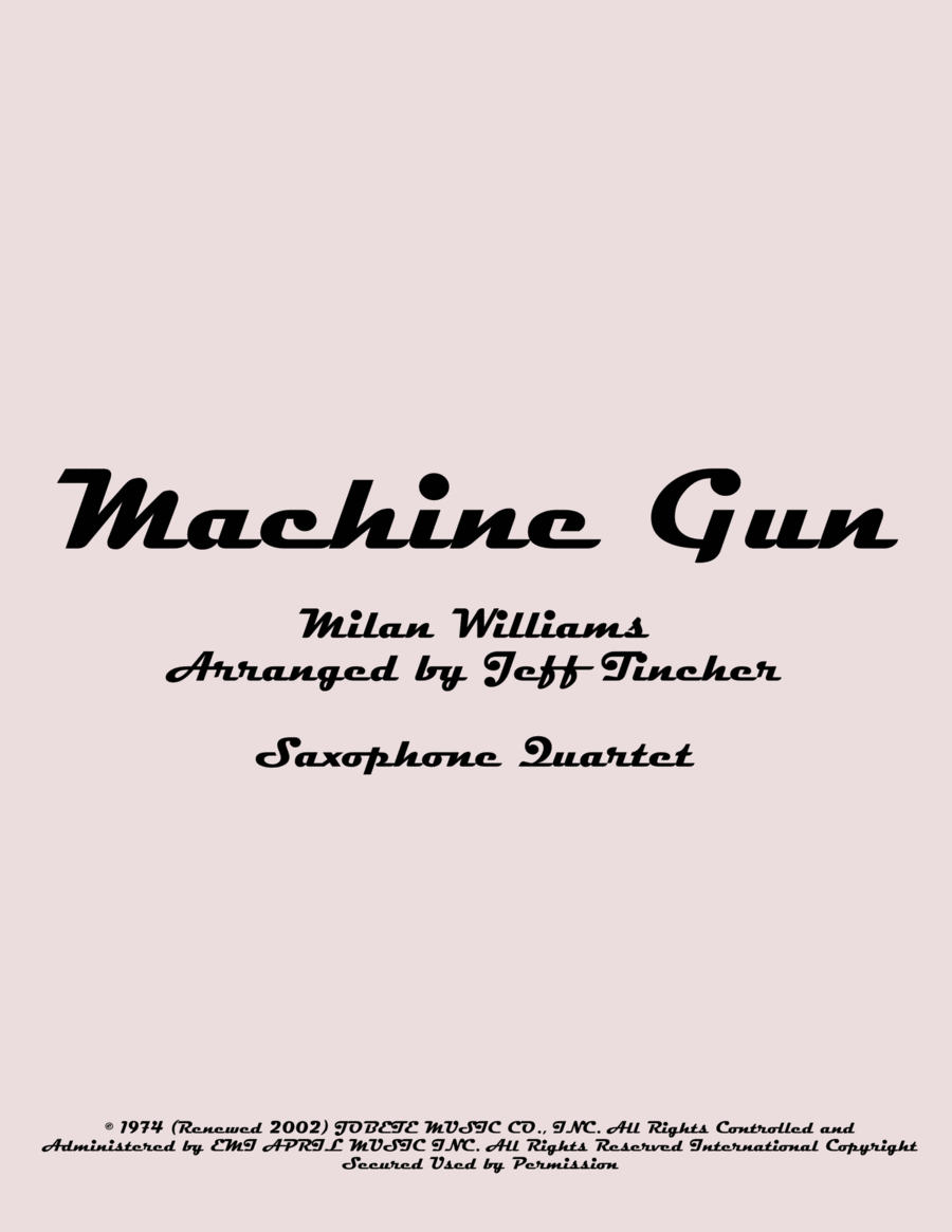 Machine Gun Machine Gun Saxophone Quartet scores gallery preview page 1