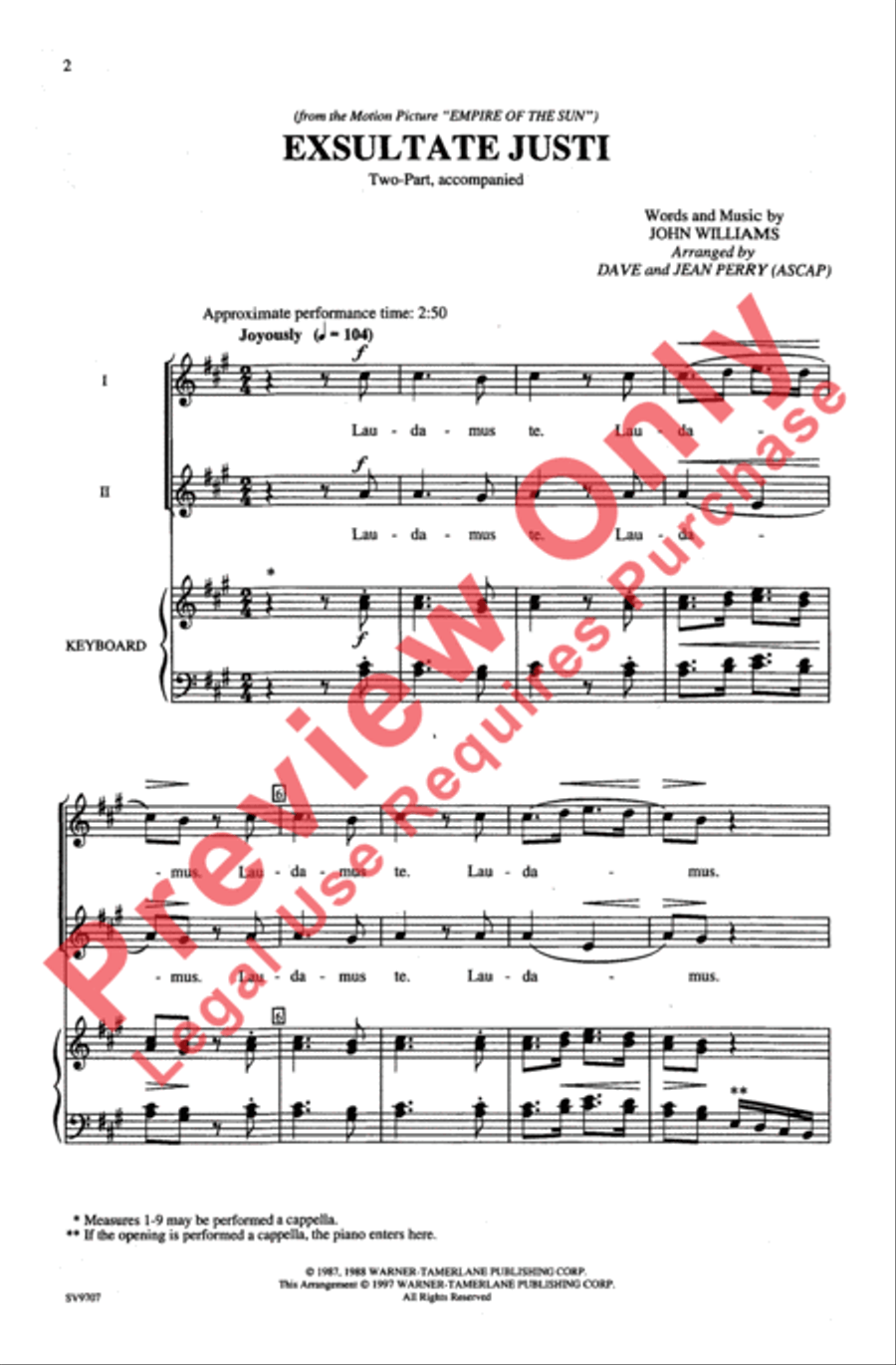 Exsultate Justi 2-Part scores gallery preview page 2