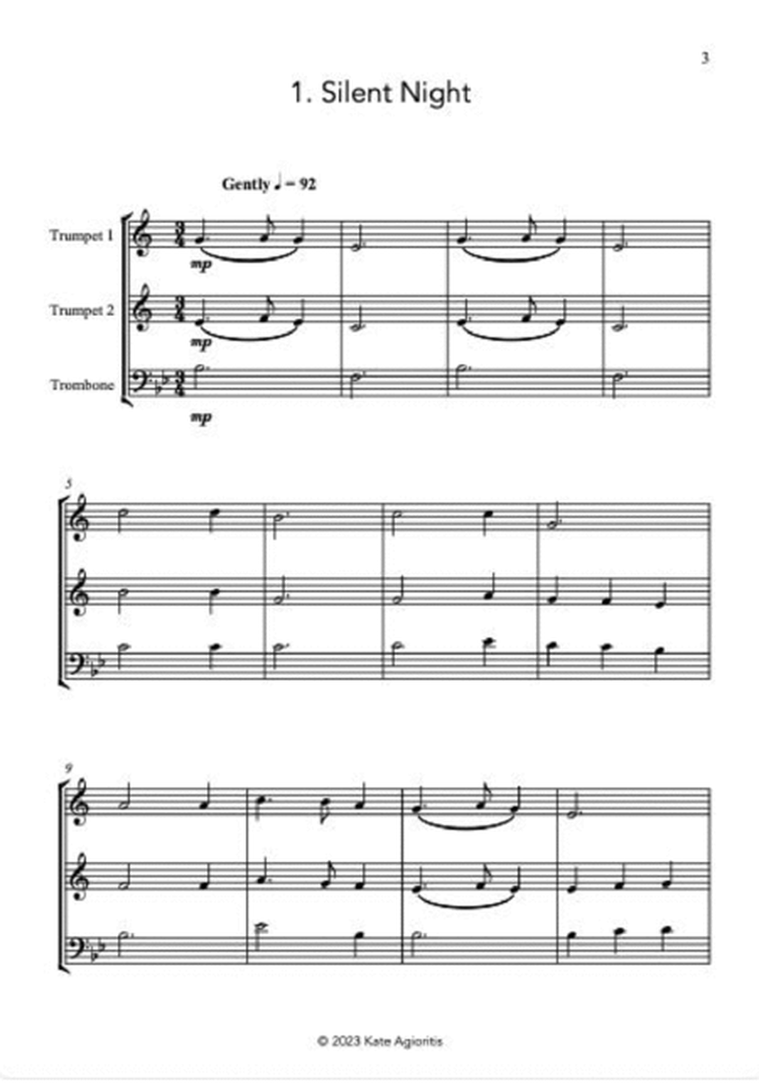 5 Easy Christmas Carols for Trumpet and Trombone Trio image number null