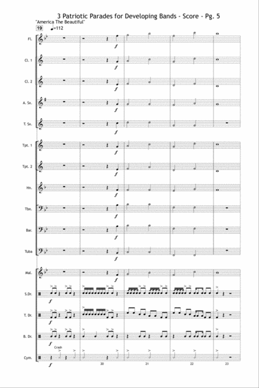 3 Patriotic Parades Marching Band scores gallery preview page 6