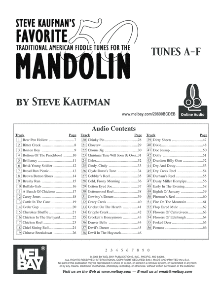 Steve Kaufman's Favorite 50 Mandolin, Tunes A-F image number null