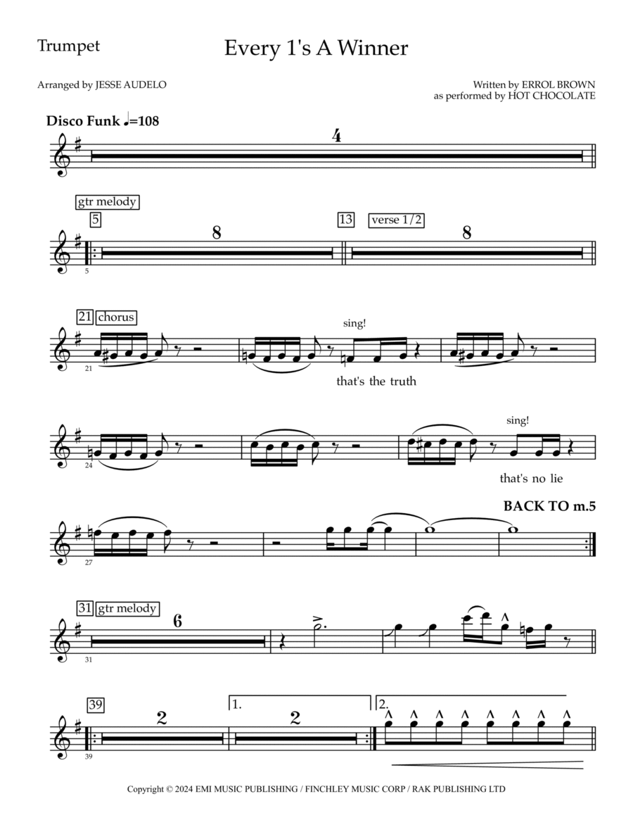 Every 1's A Winner Jazz Ensemble scores gallery preview page 1