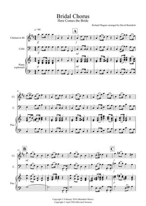 Bridal Chorus "Here Comes The Bride" for Clarinet and Cello Duet