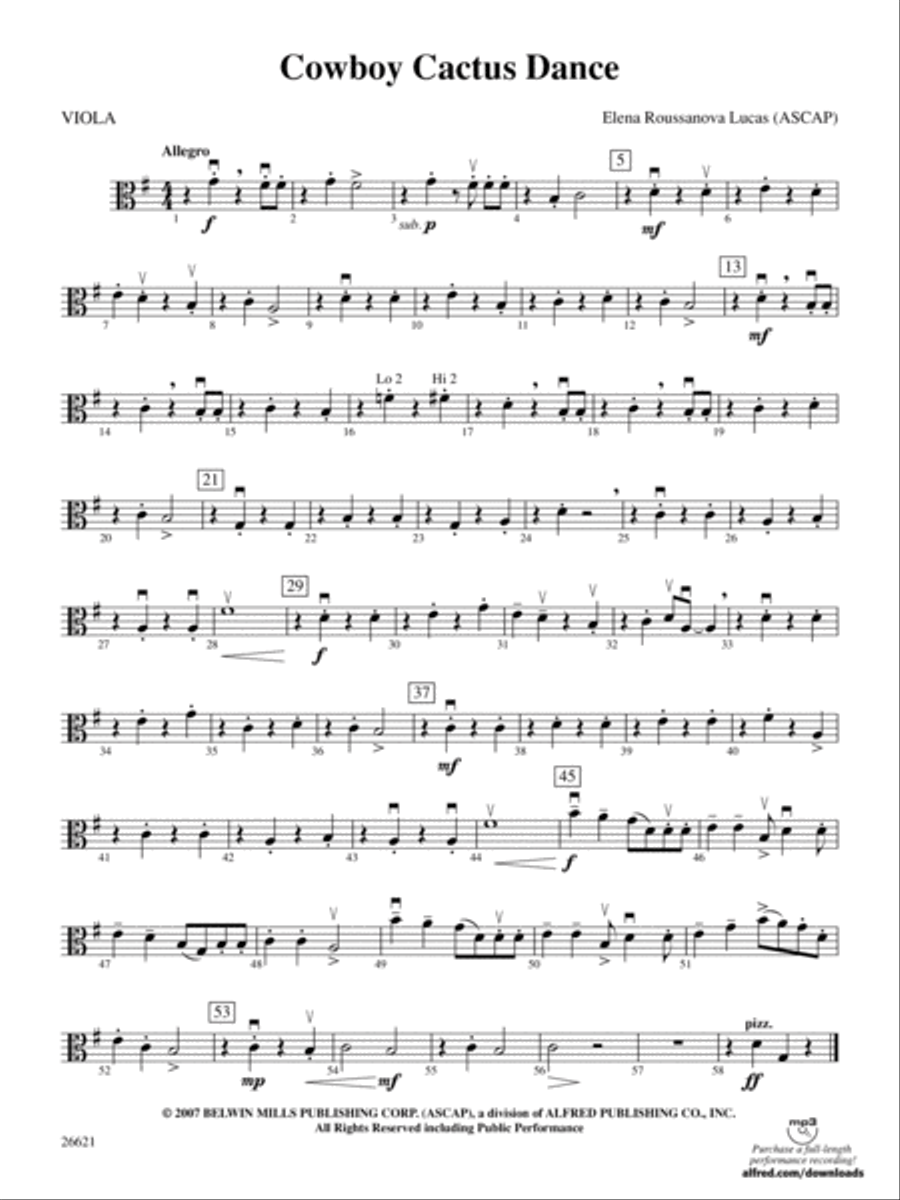Cowboy Cactus Dance: Viola String Orchestra scores gallery preview page 1
