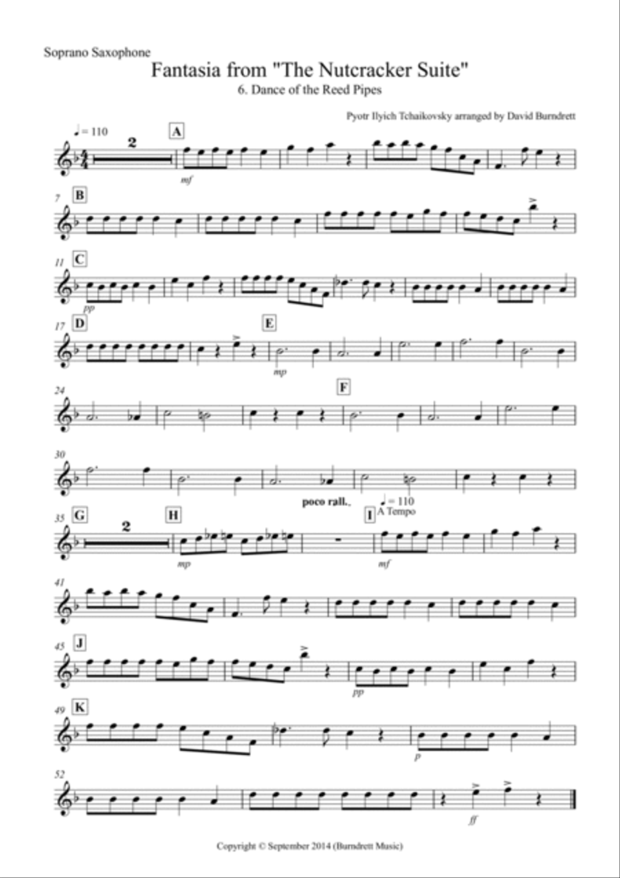 Dance of the Reed Pipes (Fantasia from Nutcracker) for Saxophone Quartet Dance of the Reed Pipes (Fantasia from Nutcracker) for Saxophone Quartet Saxophone Quartet scores gallery preview page 4
