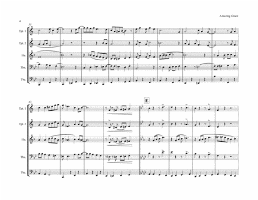Amazing Grace Brass Ensemble scores gallery preview page 4