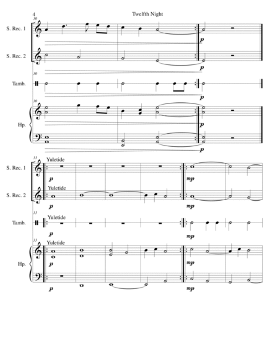 Twelfth Night- a Winter Memory Small Ensemble scores gallery preview page 4