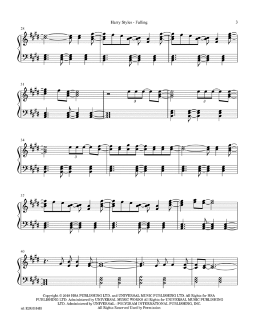 Falling Piano Solo scores gallery preview page 3