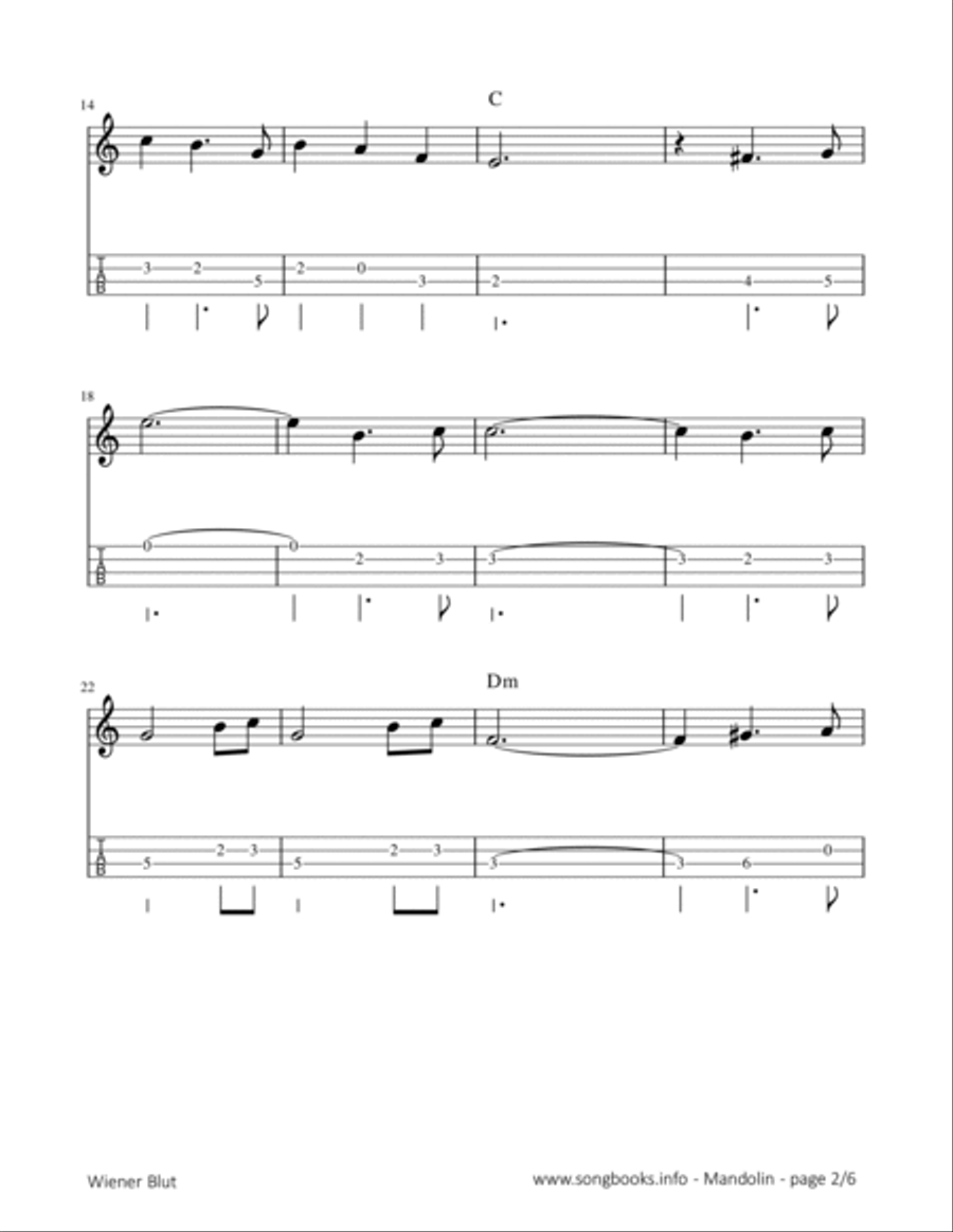 Wiener Blut - J. Strauß Sohn Mandolin scores gallery preview page 2