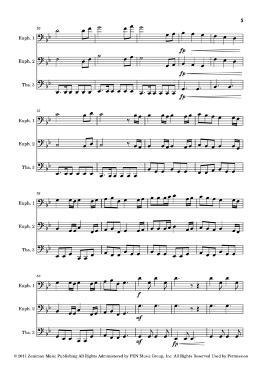 Dragonborn (Skyrim Theme) Euphonium scores gallery preview page 5