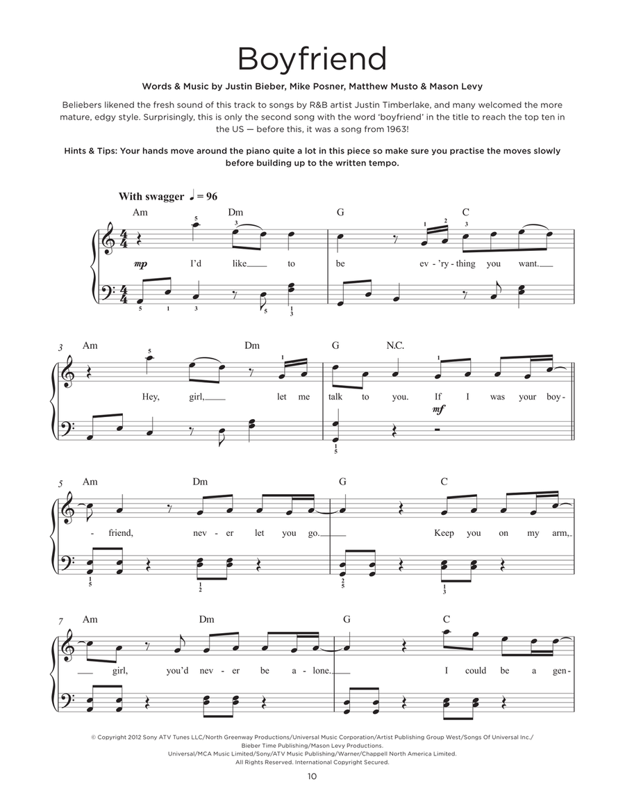Boyfriend Boyfriend Easy Piano scores gallery preview page 1