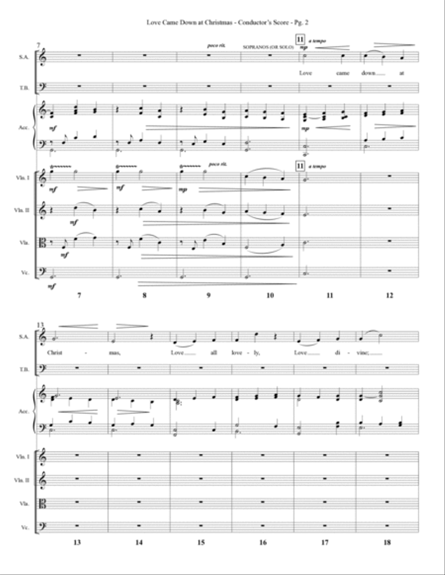 Love Came Down at Christmas - Full Score Choir scores gallery preview page 2