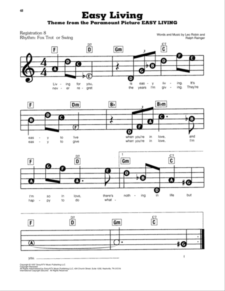 Easy Living Easy Living Electronic Keyboard scores gallery preview page 1