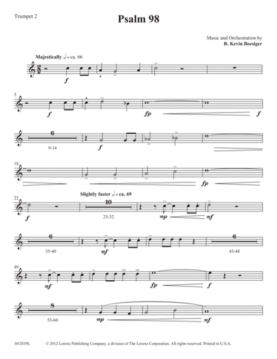 Psalm 98 - Brass and Percussion Score and Parts