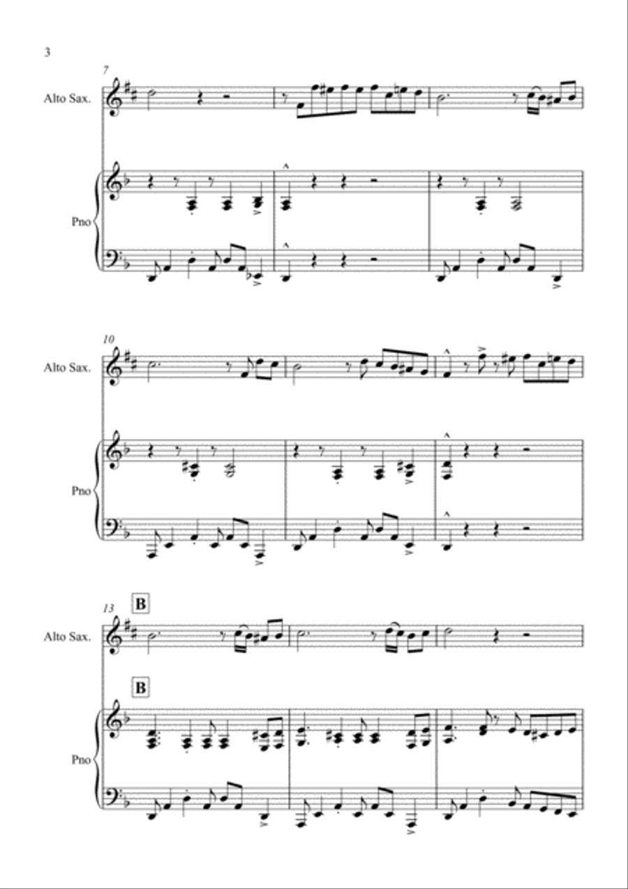 Fur Elise - a Jazz Arrangement for Alto Saxophone and Piano Fur Elise - a Jazz Arrangement for Alto Saxophone and Piano Alto Saxophone scores gallery preview page 4