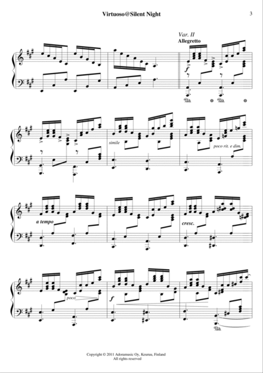 Virtuoso@Silent Night Piano Solo scores gallery preview page 5