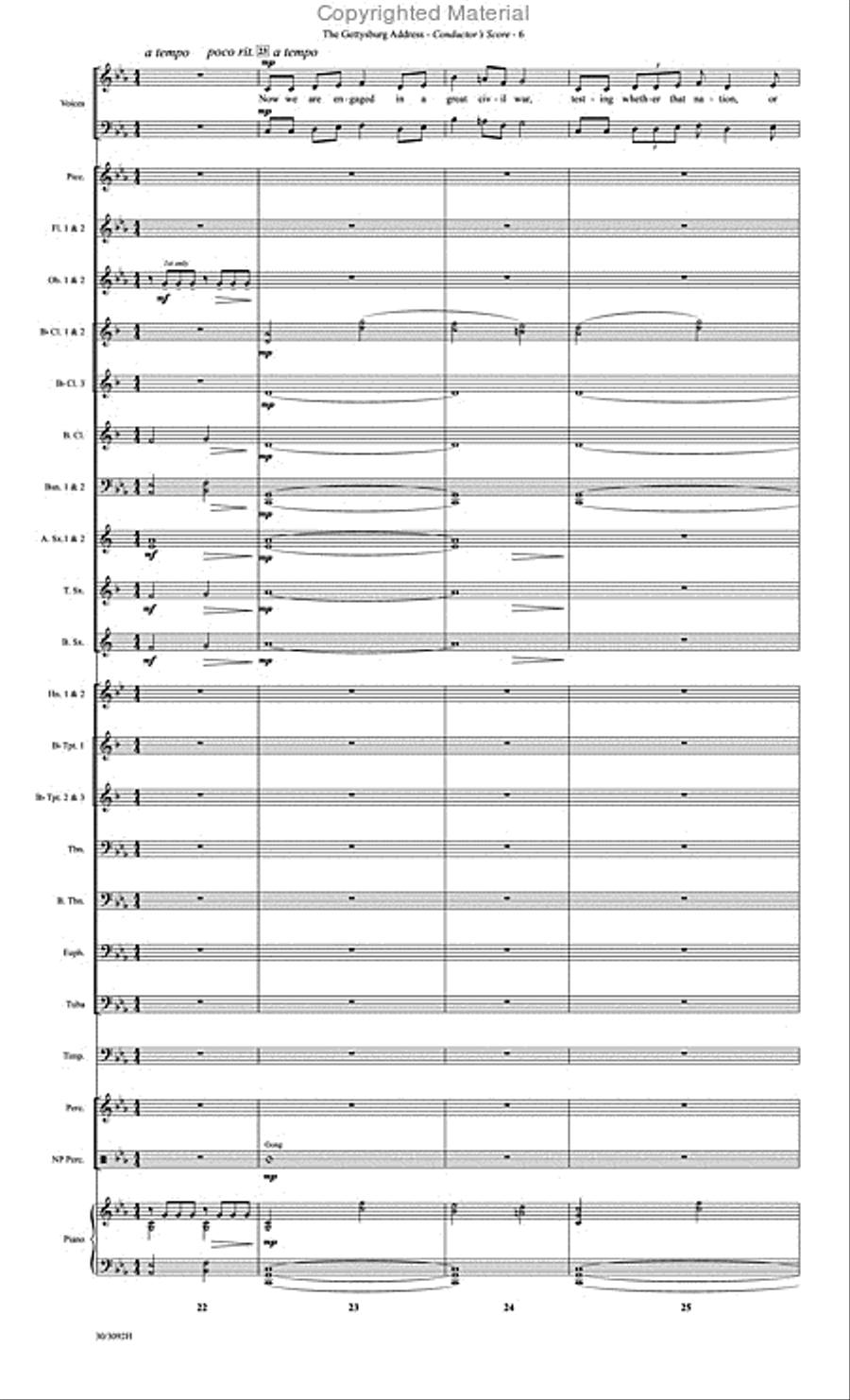 The Gettysburg Address - Wind Ensemble Score and Parts Concert Band scores gallery preview page 7