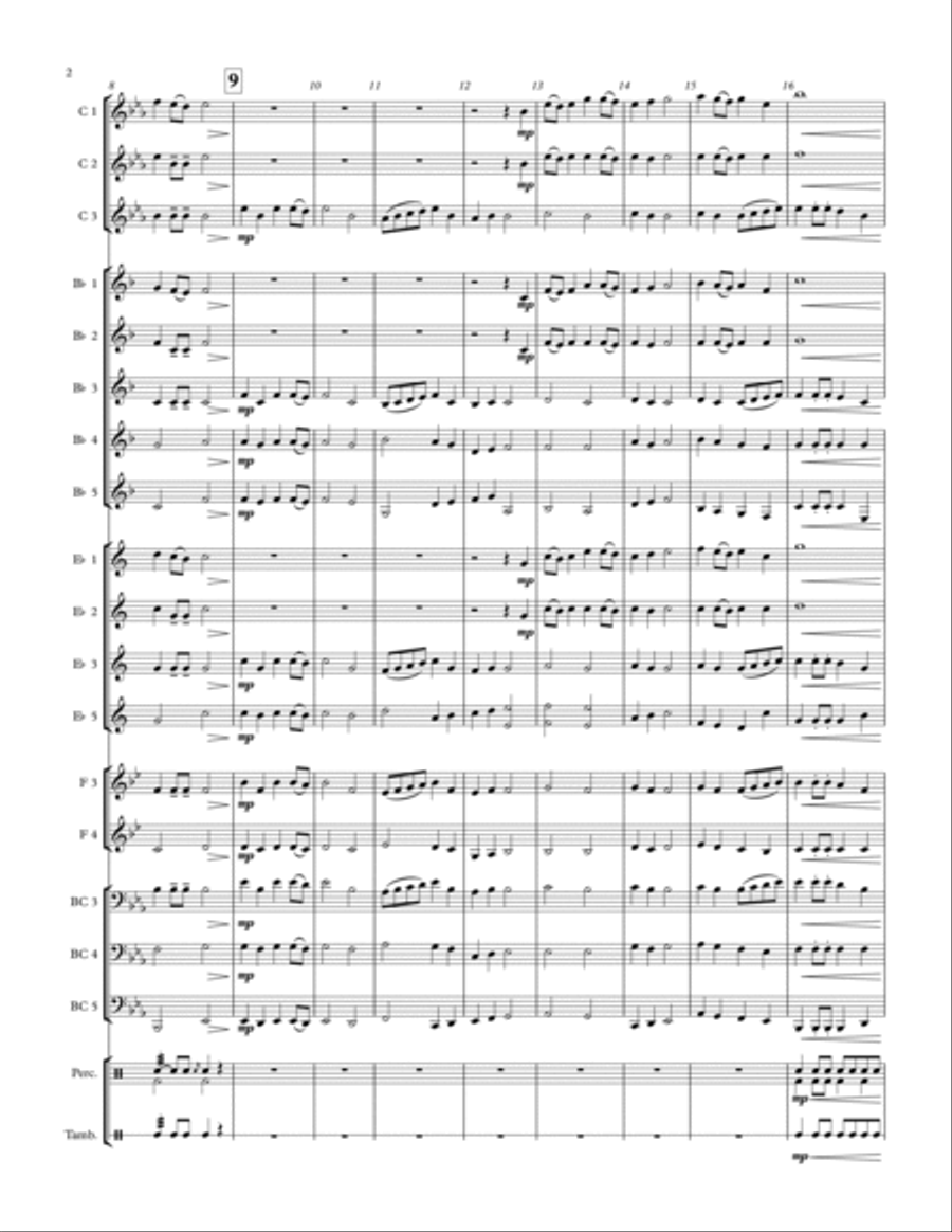Castle on the Hill - for adaptable quintet Concert Band scores gallery preview page 2