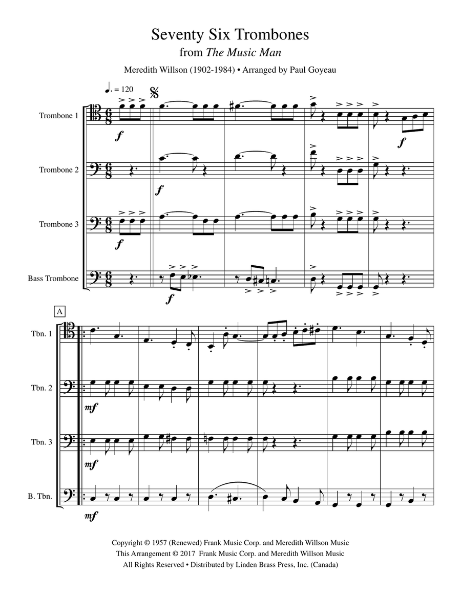 Seventy Six Trombones Trombone scores gallery preview page 2