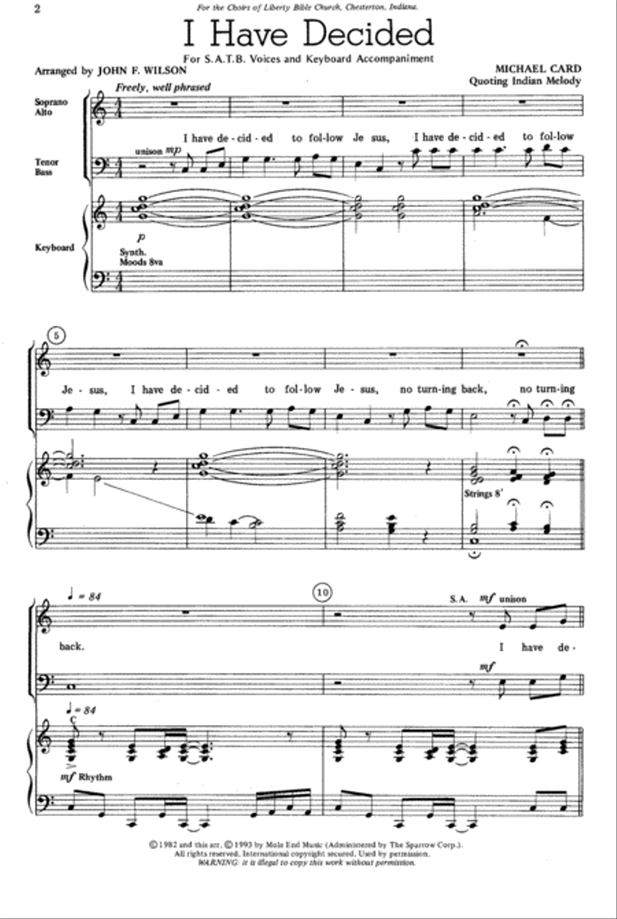 I Have Decided 4-Part scores gallery preview page 2
