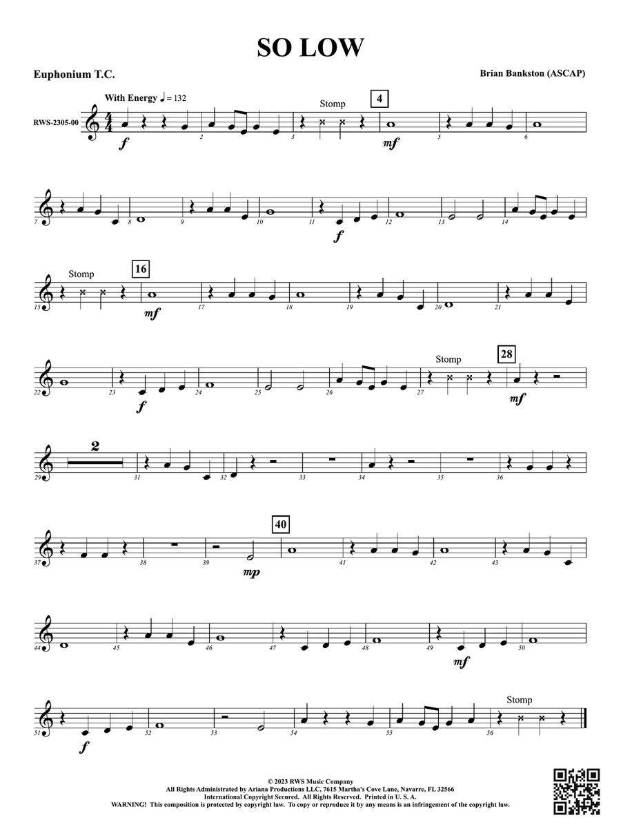So Low: Baritone T.C. So Low: Baritone T.C. Baritone Horn TC scores gallery preview page 1