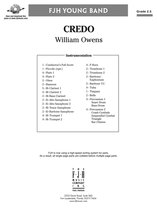 Book cover for Credo: Score