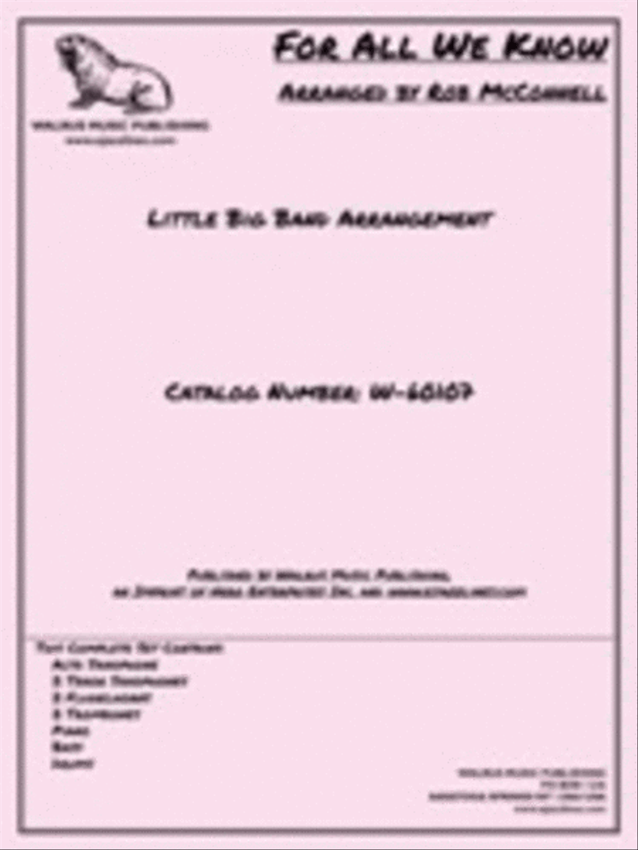For All We Know For All We Know Big Band scores gallery preview page 1