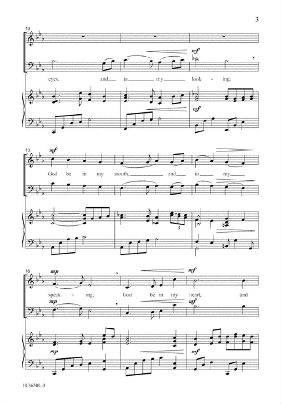 God Be in My Head 4-Part scores gallery preview page 4