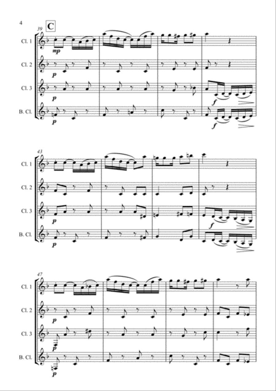 Scott Joplin: The Strenuous Life (for Clarinet Quartet) Clarinet Quartet scores gallery preview page 6