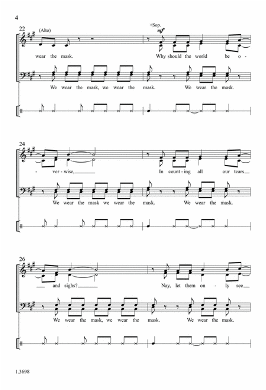 We Wear the Mask We Wear the Mask 4-Part scores gallery preview page 4