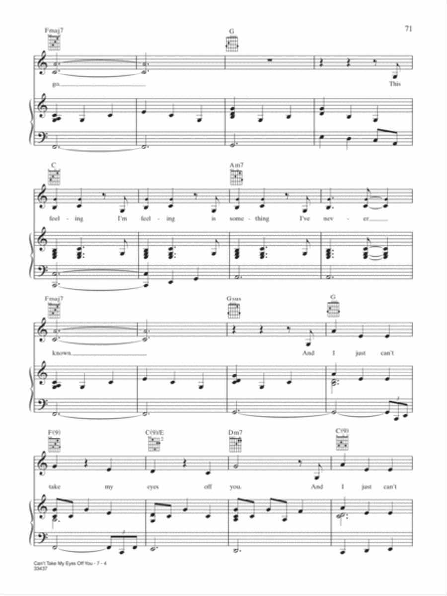 Can't Take My Eyes Off You Piano, Vocal, Guitar scores gallery preview page 4
