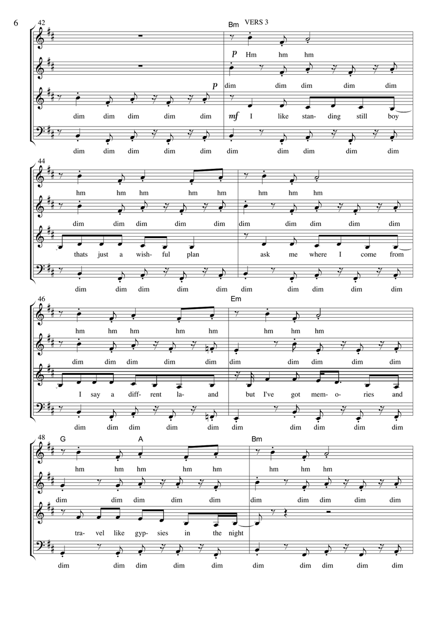 No Roots 4-Part scores gallery preview page 6