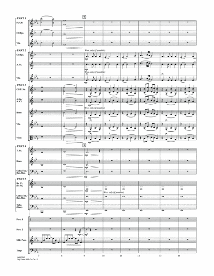 My Heart Will Go On (Love Theme from Titanic) - Full Score Concert Band scores gallery preview page 3