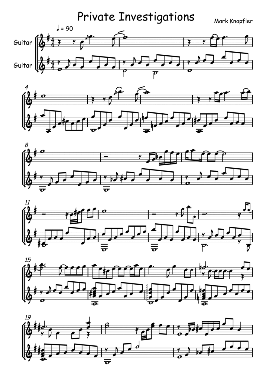 Private Investigations Private Investigations Acoustic Guitar scores gallery preview page 1