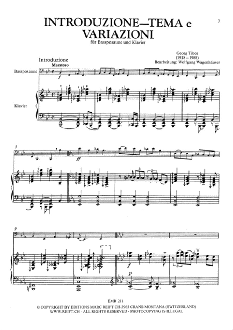 Introduzione Tema e Variazioni Bass Trombone scores gallery preview page 4