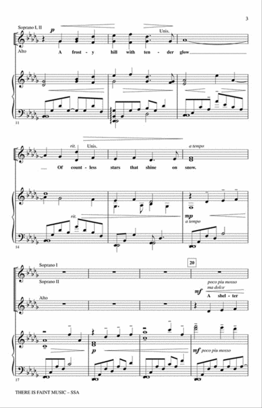 There Is Faint Music SSA scores gallery preview page 3