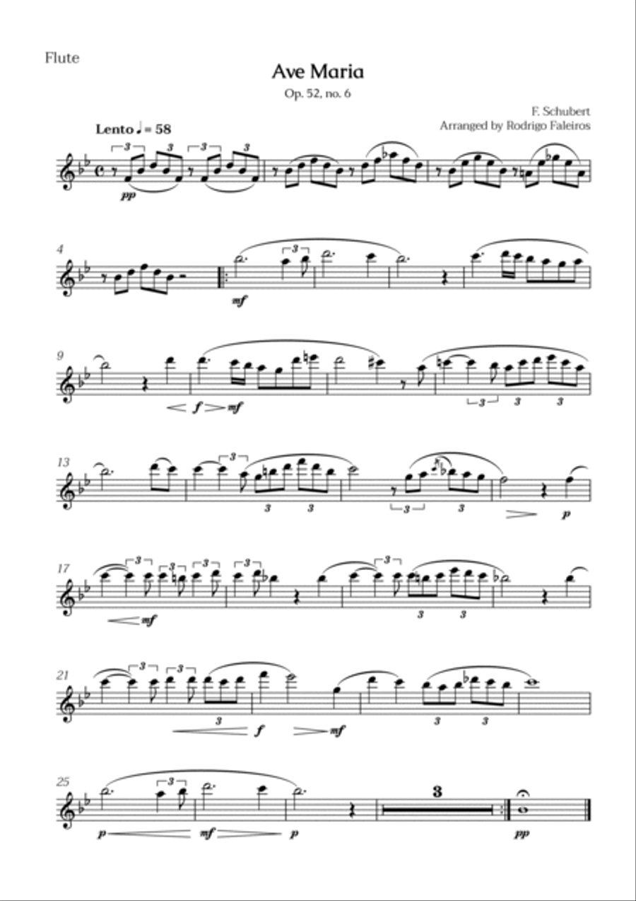 Ave Maria (Schubert) Woodwind Quartet scores gallery preview page 6