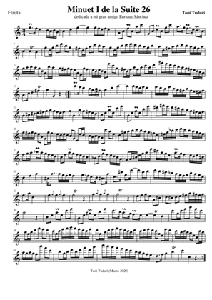 Menuet I (Movement of suite 26 for solo flute)