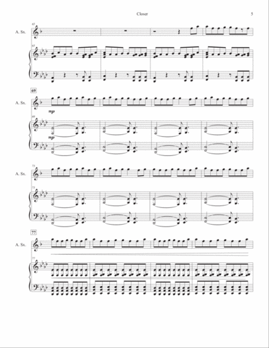 Closer Alto Saxophone scores gallery preview page 6